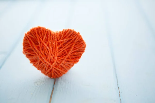 Corazones Rojos Madera Banner Del Día San Valentín — Foto de Stock