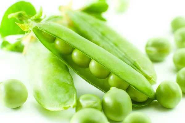 Fresh Pea Green Pods White Background — Stock Photo, Image