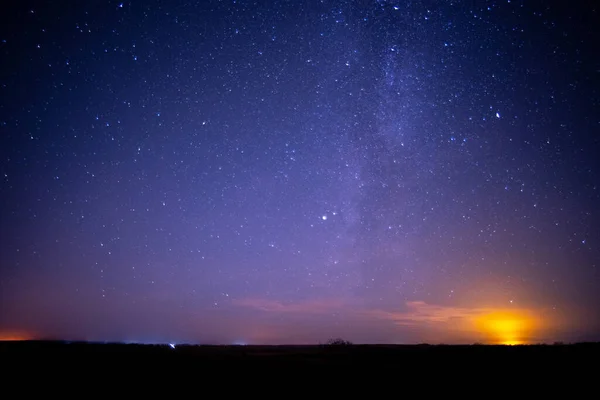 Nádherná Hvězdná Noční Obloha Mléčná Dráha Hvězdy — Stock fotografie