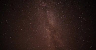 Gecenin zamanı Samanyolu ile yıldızlı gökyüzü
