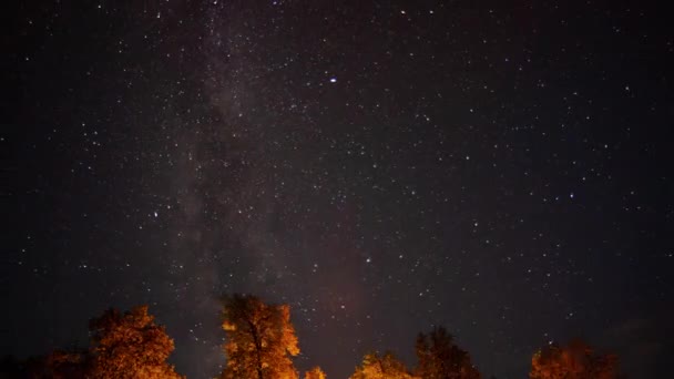 Timelapse del cielo nocturno con la Vía Láctea — Vídeos de Stock