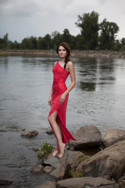 Ženy na řece — Stock fotografie