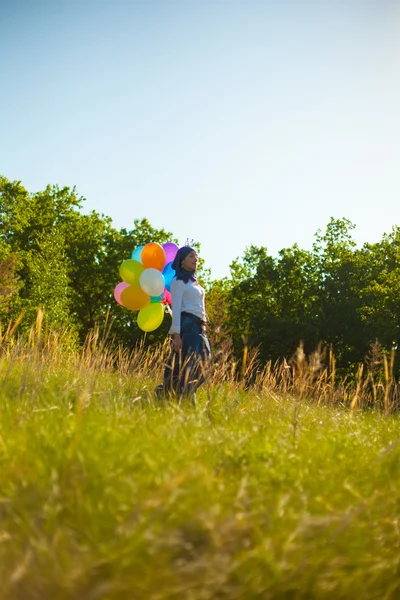 Dívka s balllons — Stock fotografie