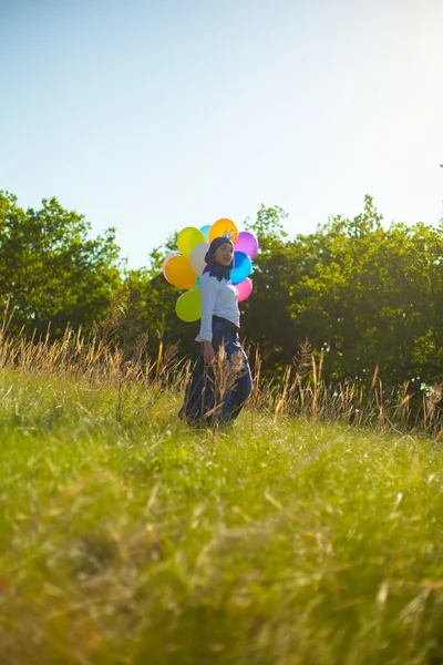 Girl With Balllons — Stock Photo, Image