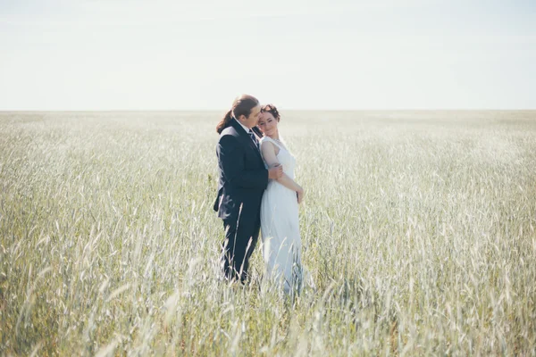 Romantische Braut und Bräutigam — Stockfoto