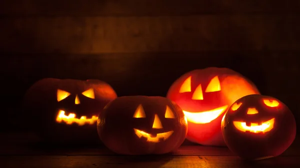 Lighted Pumpkins — Stock Photo, Image