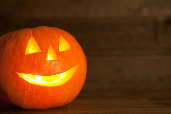 Illuminated halloween pumpkin — Stock Photo, Image