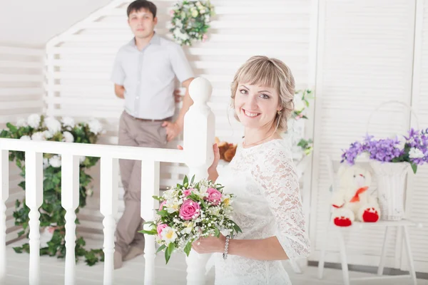 Bruden och brudgummen porträtt — Stockfoto