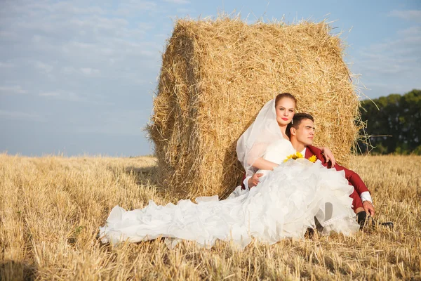 Romantische Braut und Bräutigam — Stockfoto