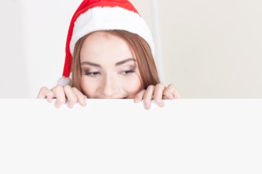 Noel kadın holding boş işareti