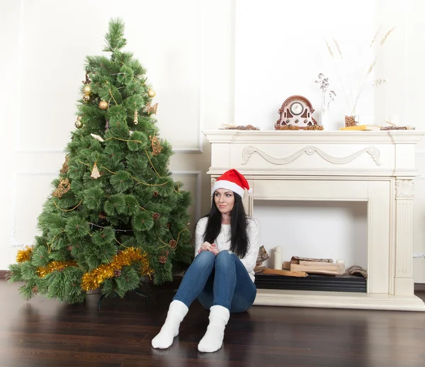 Christmas-Smiling woman — Stock Photo, Image