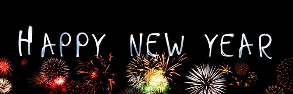 Happy New Year With Fireworks — Stock Photo, Image