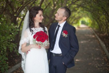 Gelin ve damat düğün gününde