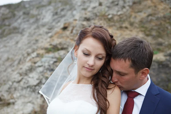 Marito e moglie il giorno del matrimonio — Foto Stock