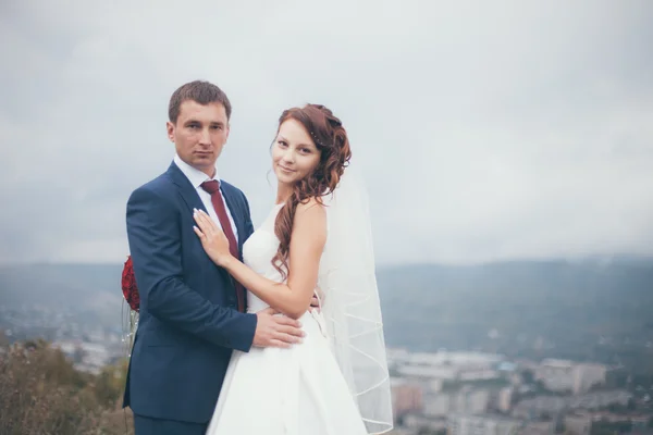 Esposo y esposa en el día de la boda —  Fotos de Stock