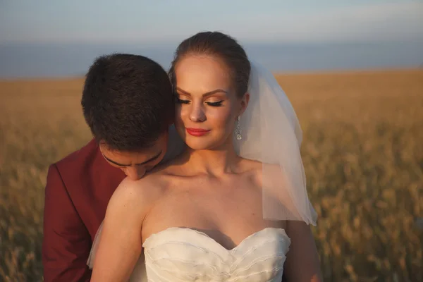 Sposi il giorno del matrimonio . — Foto Stock