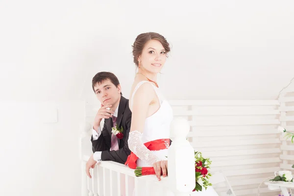 Молодят в день весілля — стокове фото