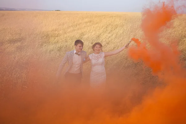 Brautpaar am Hochzeitstag. — Stockfoto