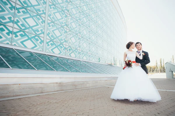 Pengantin baru pada hari pernikahan — Stok Foto