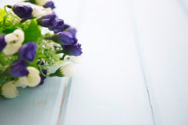 ahşap arka plan üzerinde bahar çiçeği.