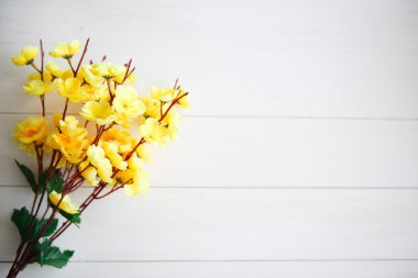 ahşap arka plan üzerinde bahar çiçeği.