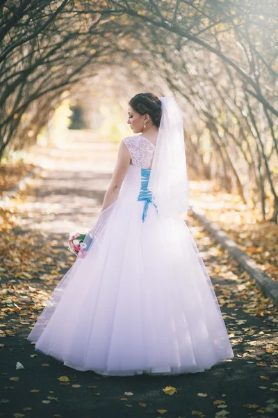 Hermosa novia con globos — Foto de Stock