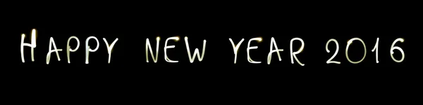 Frohes neues Jahr 2016 auf schwarzem Hintergrund — Stockfoto
