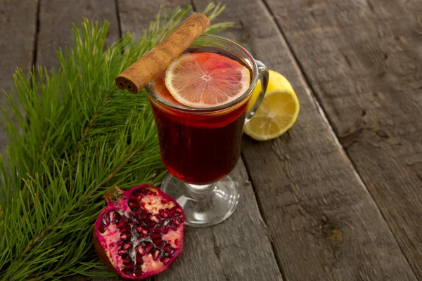 Winter drink mulled wine — Stock Photo, Image