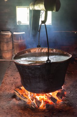 Üretim Karpat peynir çiftlikte. Ukrayna
