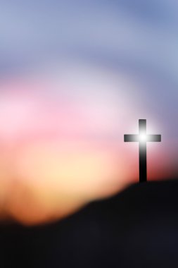 Cross İsa Mesih'in bir tepe üzerinde