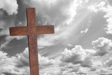 İsa Mesih'in haç ve güzel bulutlar