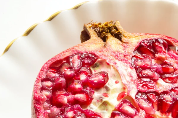 Ripe pomegranate macro shot — Stock Photo, Image