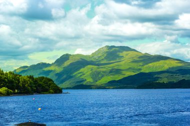 Beautiful landscape at Loch Lomond lake in Luss, Argyll&Bute in Scotland, UK clipart