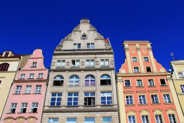 Wroclaw, Polonya, Avrupa'nın mimari. Şehir Merkezi, renkli, tarihi Pazar Meydanı başlanmasıyla. Aşağı Silezya, Europe.
