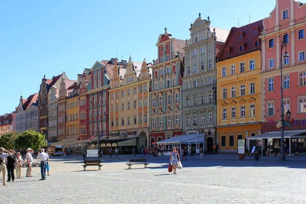 Wroclaw, Lengyelország - 12.09.2016: Old Town, Market Square, Lengyelország, Európa. — Stock Fotó