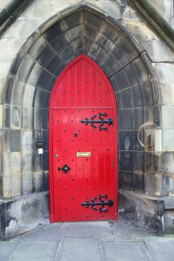 Eski ahşap kilise kapısı.