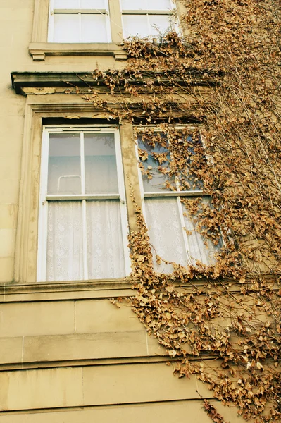 Vecchia finestra nella casa di città — Foto Stock