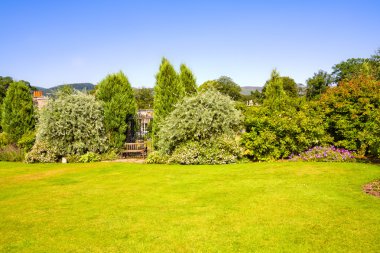 Beautiful landscaped summer garden clipart