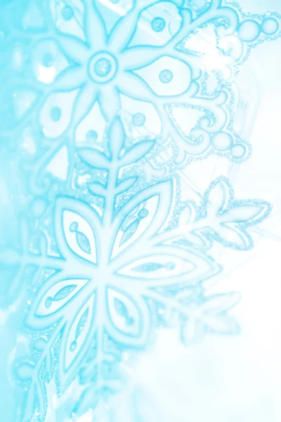 冬天雪花艺术背景为蓝色 — 图库照片