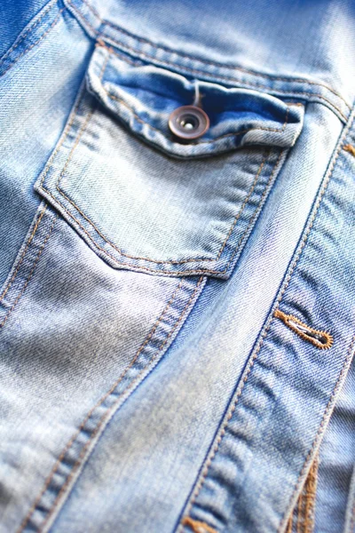 Light blue jeans jacket close up — Stock Photo, Image