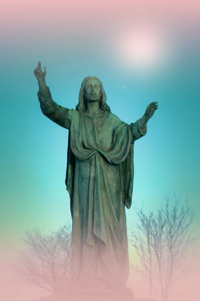Jesus-Christus-Denkmal, künstlerischer Hintergrund — Stockfoto