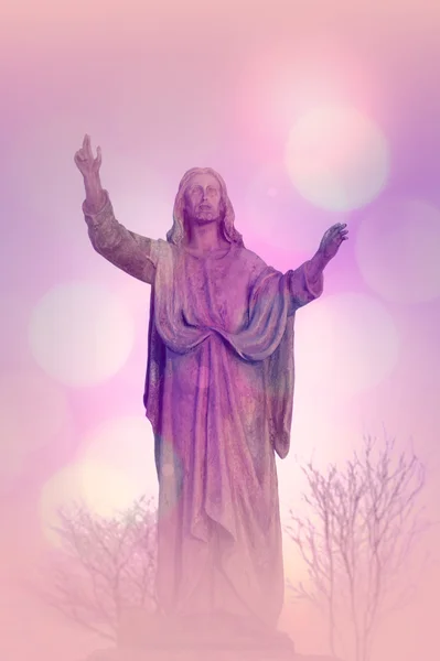 Jesus Christ monument, artistic background — Stock Photo, Image