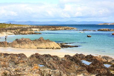 Iona, INNER Hebrides Mull Ross İskoçya'nın Batı Kıyısı üzerinde kapalı küçük bir ada