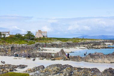 Iona, INNER Hebrides Mull Ross İskoçya'nın Batı Kıyısı üzerinde kapalı küçük bir ada