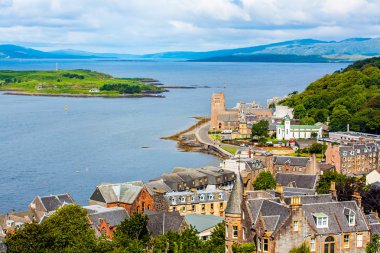 Panorama of Oban, a resort town within the Argyll and Bute council area of Scotland. clipart