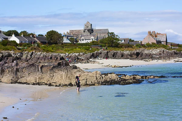 Iona, een klein eiland in de Binnen-Hebriden uit de Ross of Mull aan de westkust van Schotland — Stockfoto