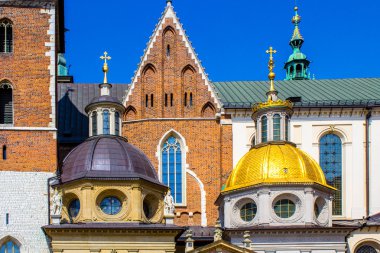 Kral Sigismund'ın Katedrali ve Şapel, Kraliyet Şatosu Wawel Hill, Krakow, Polonya