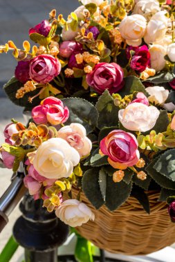 Güzel, yapay çiçekler arka plan