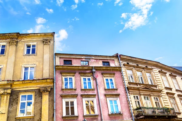 The old, historical tenements at the Old Market Square in Cracow, Poland — Stock Photo, Image
