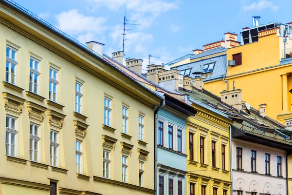 The old, historical tenements at the Old Market Square in Cracow, Poland — Stock Photo, Image